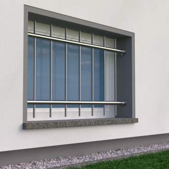 Fenstergitter abnehmbar ø 26,9 mm / Höhe 500 - 899 mm / 2 Gurte